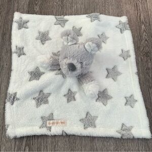 BLANKETS & BEYOND GREY & WHITE STAR PUPPY DOG BABY COMFORTER BLANKET